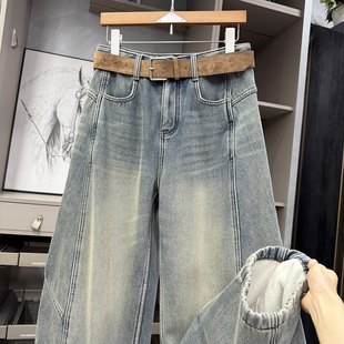 高个子收！品质N货！复古加绒高腰牛仔镰刀裤女   NZ25957~ZY