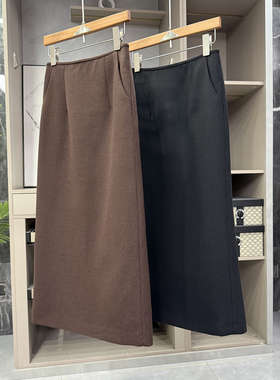 大大N货！简洁高ji神器！羊毛毛呢高腰后开叉半身裙女   K1193~ZY