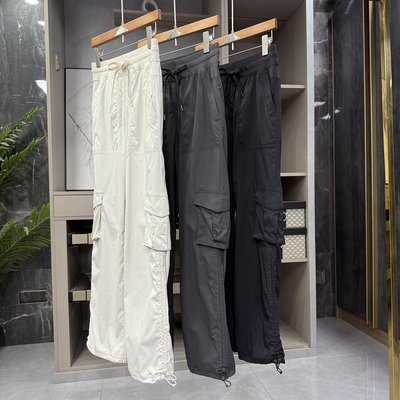 N货！薄款松紧腰休闲工装直筒裤