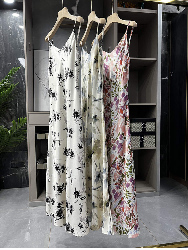 元厂元料!琎口醋酸吊带连衣裙