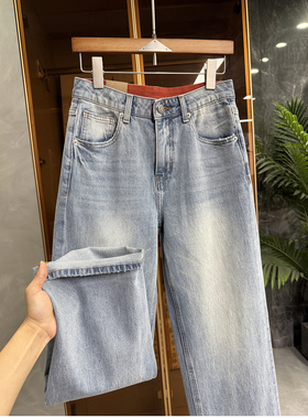 N货！上身就是腿精本精！微弹牛仔直筒裤女  2K115~JS