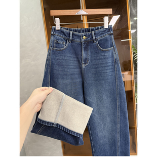 高个子收！口碑大工厂！加绒高腰牛仔镰刀裤女   M02427~ME