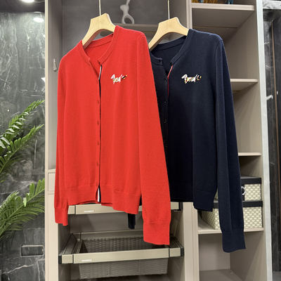 代厂单！jin口羊毛圆领针织开衫