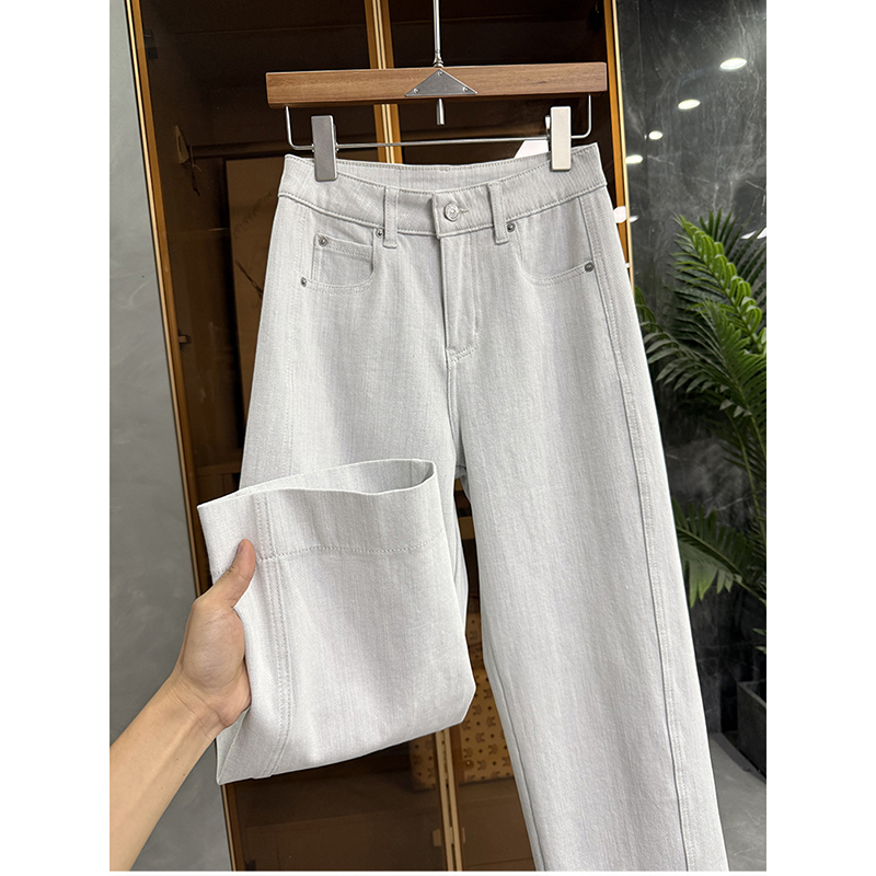 小个子收！土耳其！中高腰牛仔直筒九分裤女   E63869~JS