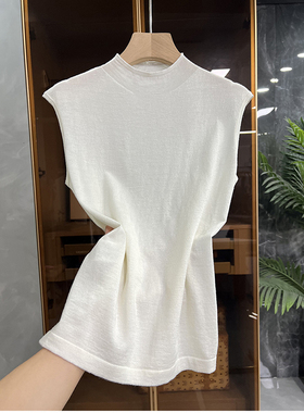 大N货！简约却不简单！天丝真丝圆领针织无袖上衣女     88196~JS