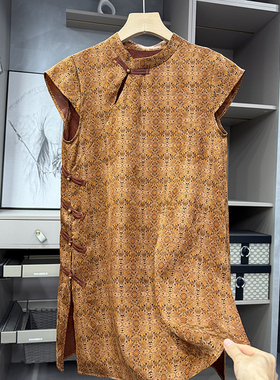 清仓不予退换！6K+！真丝提花香云纱飞飞袖背心上衣女   62522~ZY