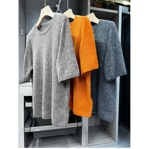 bao款！材质天花板！雾感真丝羊绒圆领短袖针织衫上衣女  Q2269