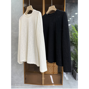 T恤上衣女 N货N货 wu敌好穿 提花羊毛圆领长袖 C2187