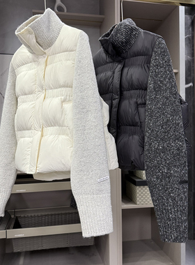 咆哮推荐！G上4K+！拼接针织白鸭绒羽绒服立领外套女  W85791~ZY