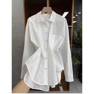 简约却不简单 MZ8100 宽松长袖 上衣女 翻领棉衬衫 尖货