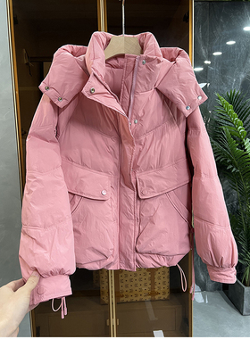 元单！刚需不后悔！温暖连帽白鸭绒羽绒服外套女    4809906~JS