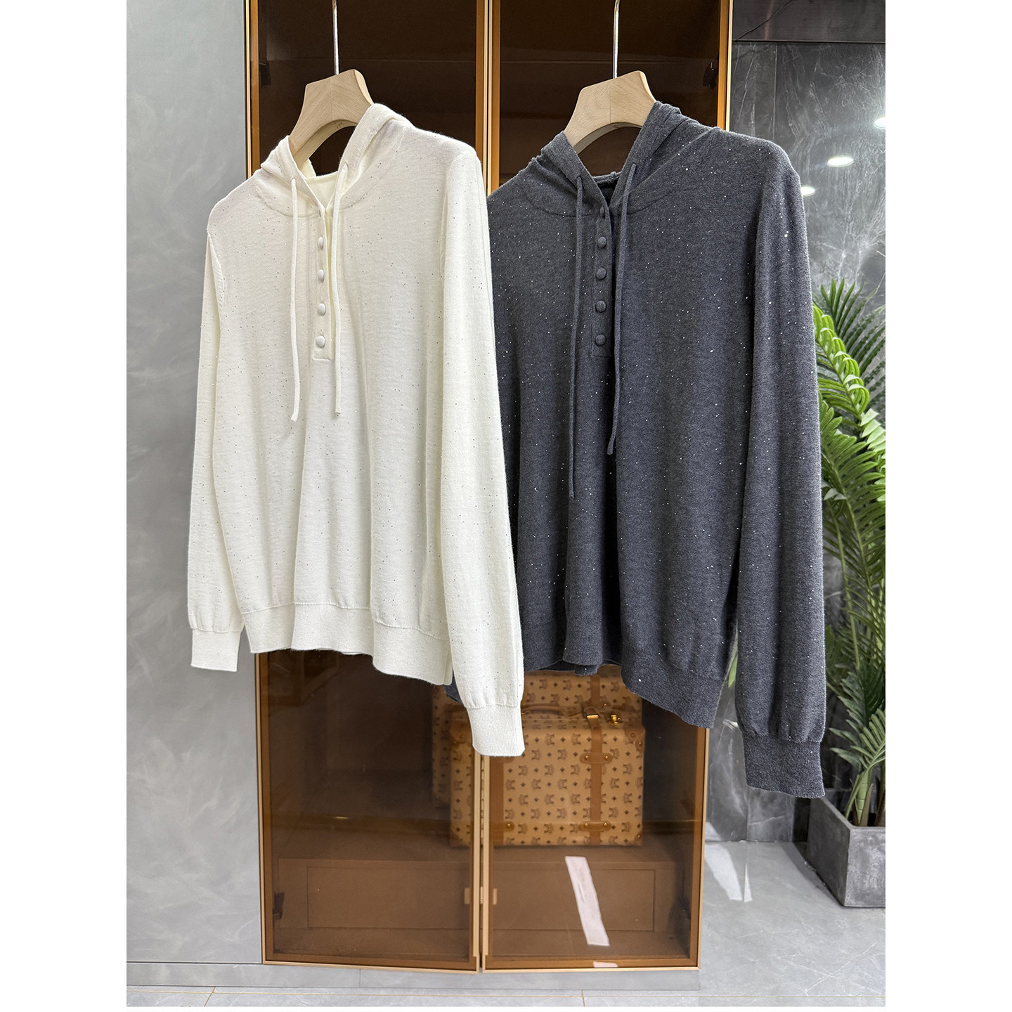 清仓不予退换！亮片绵羊毛连帽半开领长袖针织上衣女R606~ME,女装/女士精品,毛针织衫,淘宝优惠券,粉丝福利购,淘宝优惠卷