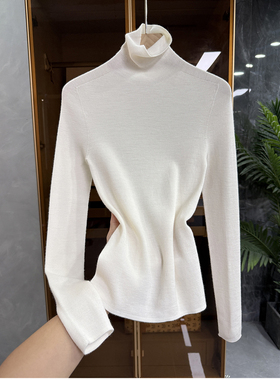 N货！通勤高ji感！无缝一体羊毛高领针织打底衫女    M791E05~JS