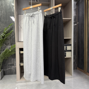 HZ26310 N货 女 亮片松紧腰休闲阔腿卫裤 舒适时髦并存