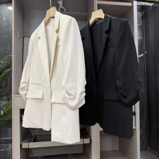 实力大厂 B2753 含亚麻中袖 外套女 西装 闭眼入