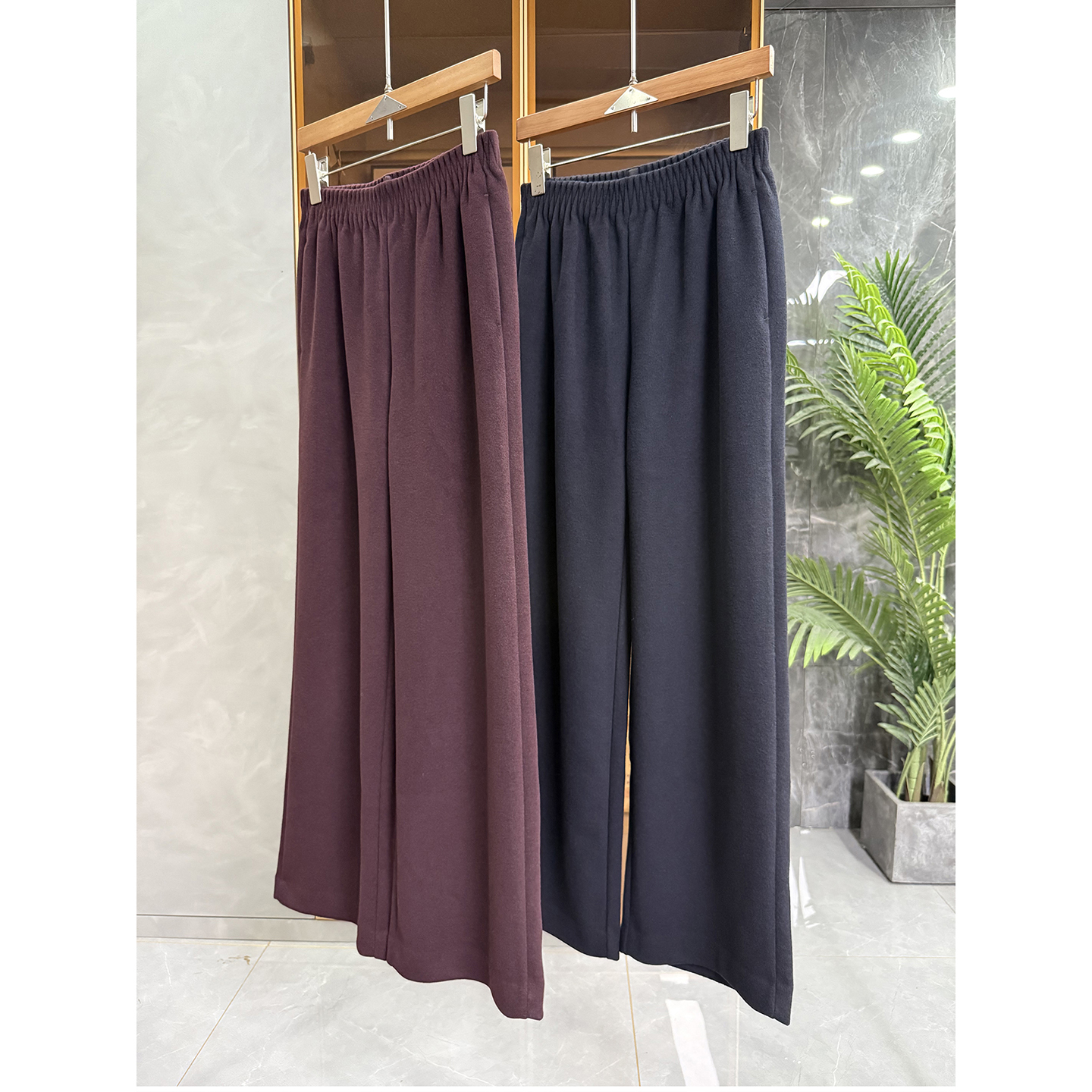 N货!绵羊毛毛呢松紧腰休闲阔腿裤