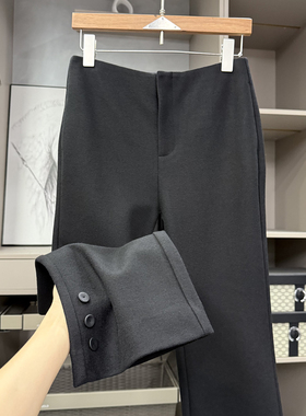 小个子收！代厂P牌料！磨毛羊毛休闲微喇九分裤女     H11622~ZY