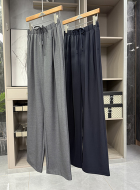 品质版型juejue子！醋酸松紧腰休闲直筒阔腿西裤女  KW0257~ZY
