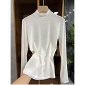 4800A01 力荐 T恤打底衫 女 搭配神器 加绒半高领羊毛长袖