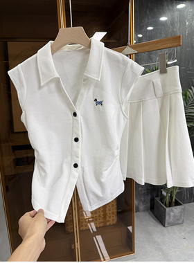 清仓不予退换！身飞飞袖短上衣+半身短裙套装女5213156~JS