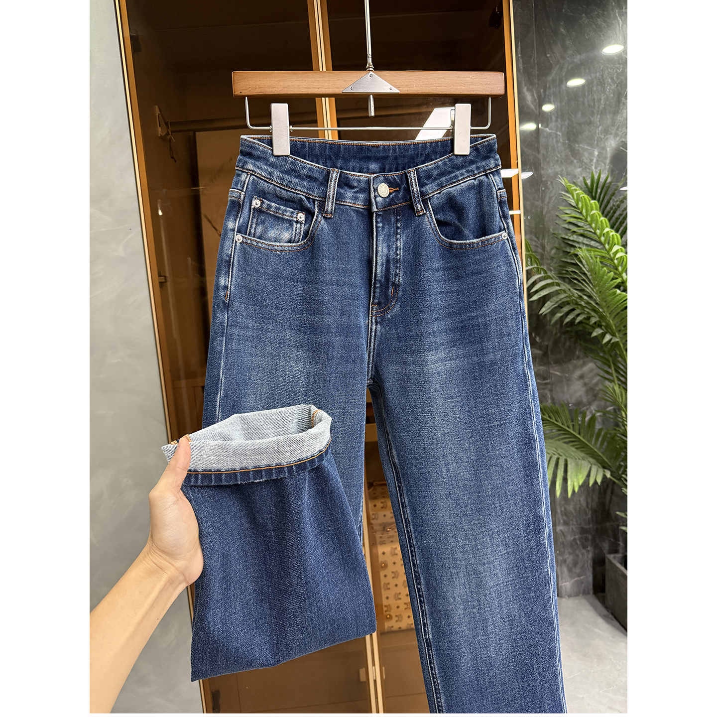 大N货！微弹磨毛烟管牛仔裤