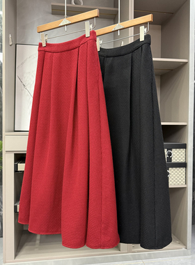 尖货！直接美到失语！肌理羊毛A字大摆半身裙女  K1213~ZY