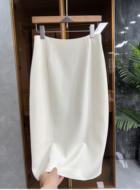 让你wu法抵抗的美！高腰亚麻醋酸包臀后开叉半身裙女    02798~JS