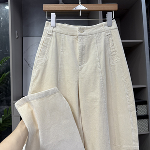 时髦精品质控shou！灯芯绒中高腰休闲镰刀裤女     H85360~ZY