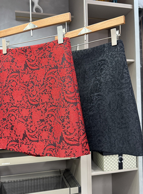 Q货！御姐气场直接拉满！重工提花高腰A字半身短裙女  K1221~ZY