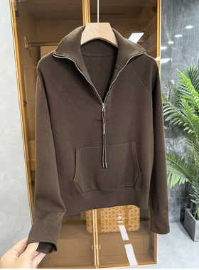 闭眼入！提升衣品气质款！羊毛半拉链针织毛衣女    S85806~JS