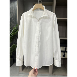 气质好物 730246 拼接蕾丝长袖 上衣女 棉衬衫 一万个推荐