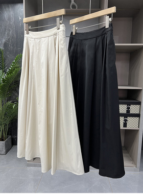 清仓不予退换！N@3通勤时髦范！高腰压褶大摆半身裙女A24082