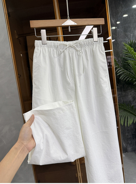 清仓不予退换！货！松紧腰休闲直筒九分裤女86311~JS