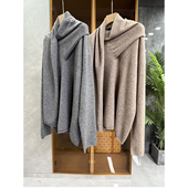 25A269 外M设计师款 宽松羊绒羊毛飘带围巾针织毛衣女