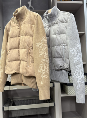 清仓不予退换！肿！假两件拼接针织鹅绒羽绒服外套女AS12328~ZY