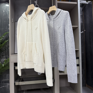 清仓不予退换！牌面料！宽松连帽羊绒针织毛衣女20250891~ZY