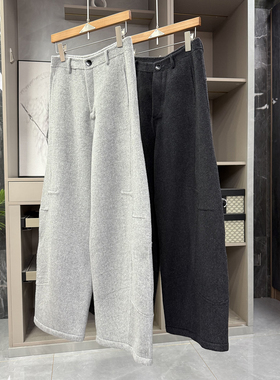 莼尾G货！jin口中高腰羊绒羊毛双面呢休闲镰刀裤女   AE01311~ZY