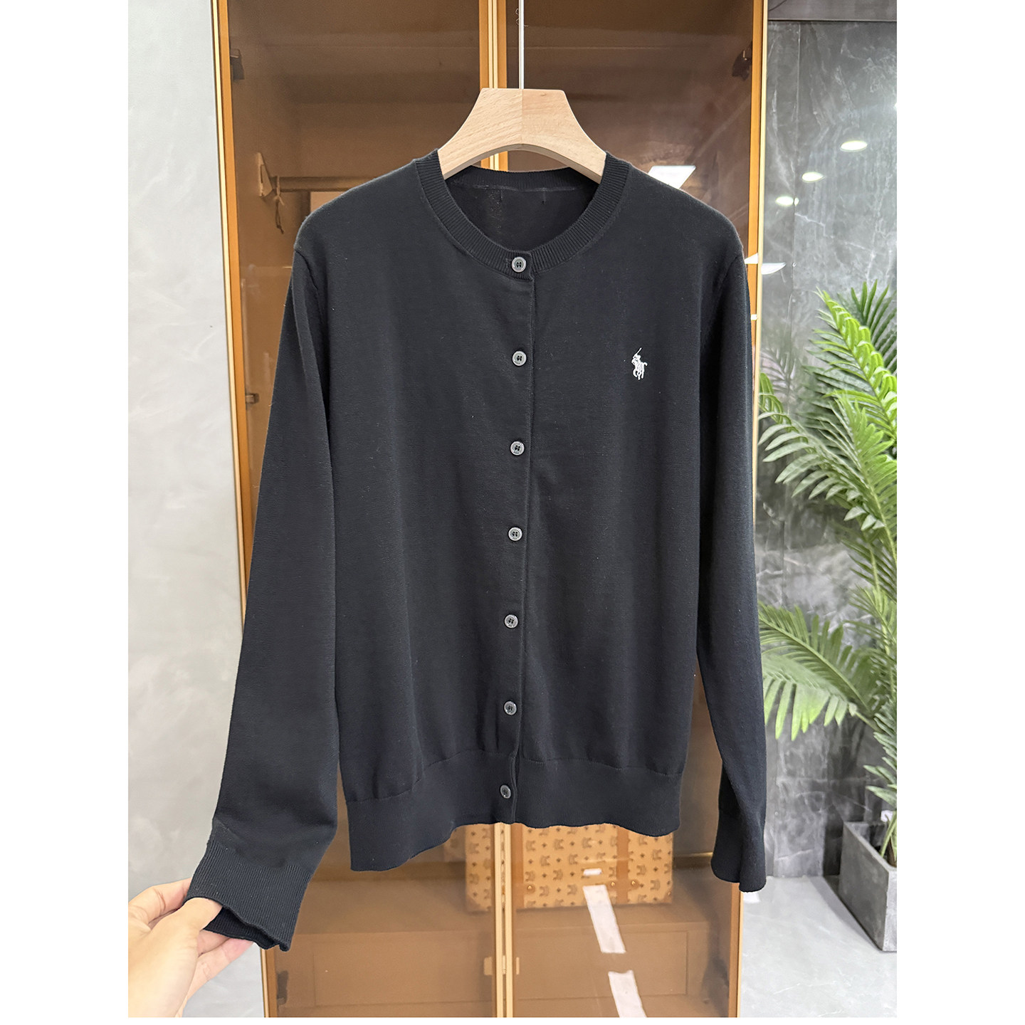 老友shou！实力大工出！圆领长袖棉针织开衫女   LM8117~JS