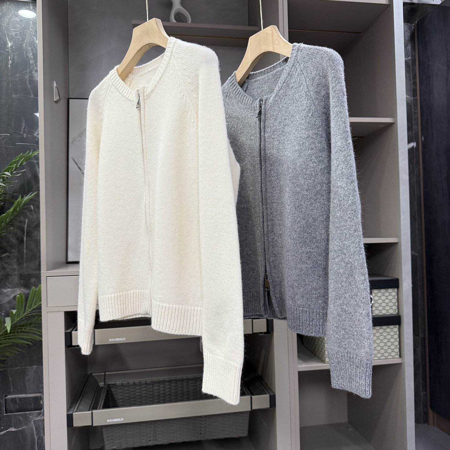 大N货！圆领羊毛针织拉链外套