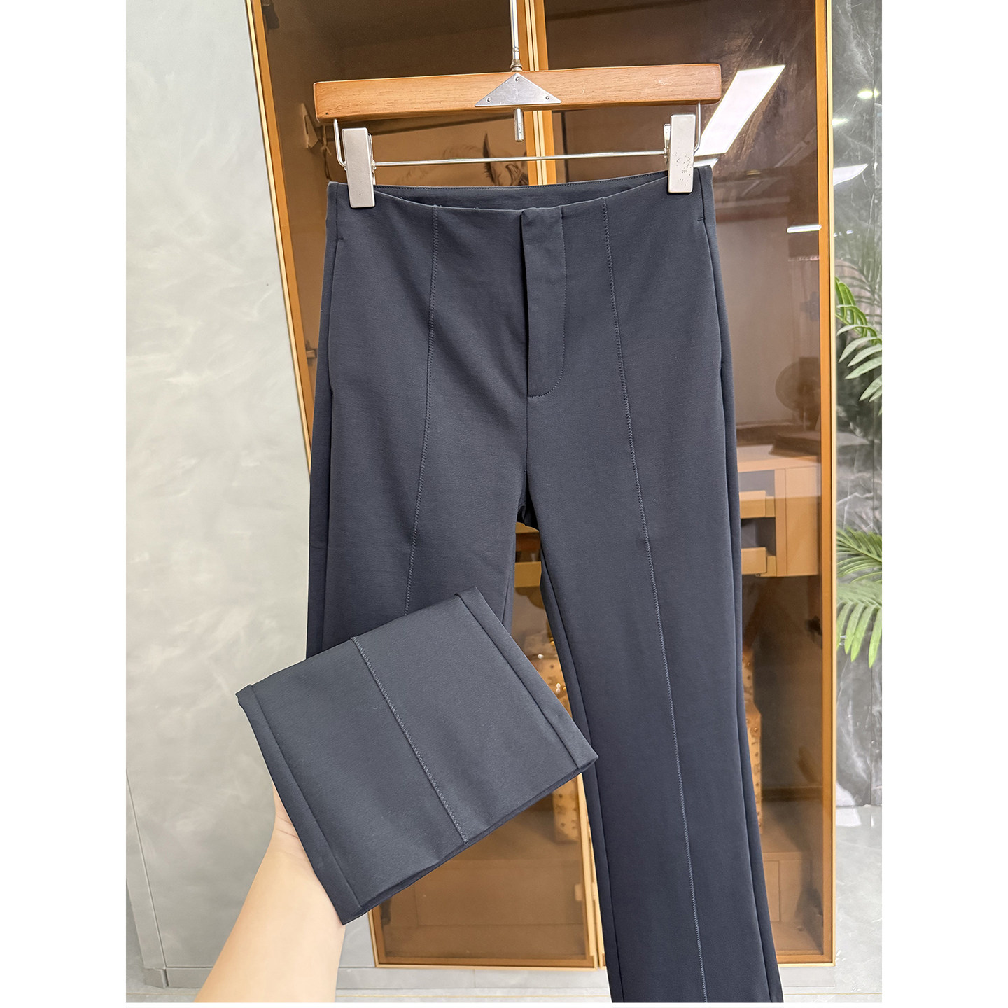 N货！显高显瘦神裤来了！微弹中高腰小直筒九分西裤女 D50025~ME