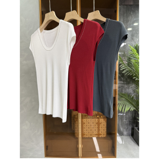 修身 轻盈感 U领无袖 针织T恤女 衣橱刚需 20251318 会呼吸