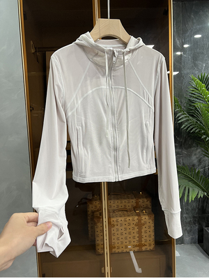 元出！修身网纱瑜伽服连帽短外套