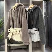 重磅推荐 96645 yuan单 宽松撞色羊羔毛羊毛连帽拉链外套女