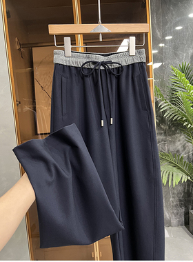 清仓不退！口碑工厂货！撞色松紧腰休闲镰刀裤女    M012007~JS