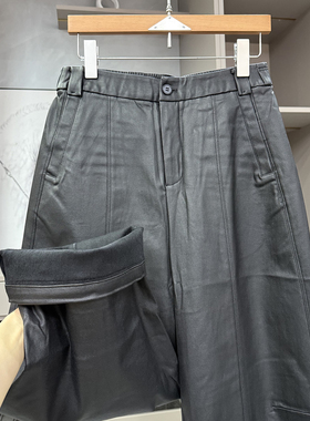 闭眼收！大工厂直出！薄绒蛋白皮中高腰休闲镰刀皮裤女 KW0298~ZY