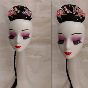 新款湘云飞古典舞蹈艺考桃李杯独舞头饰扇子舞舞台表演假发定制