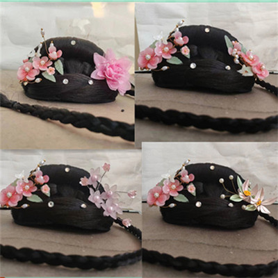 湘云飞古典舞蹈艺考桃李杯舞头饰儿童淡妆浓抹总相宜扇子假发头饰