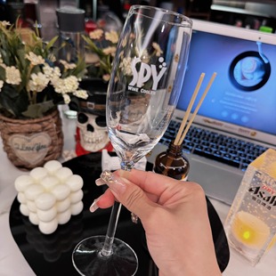全新SPY香槟杯起泡酒红酒高脚杯家用创意高颜值鸡尾酒杯子200ml