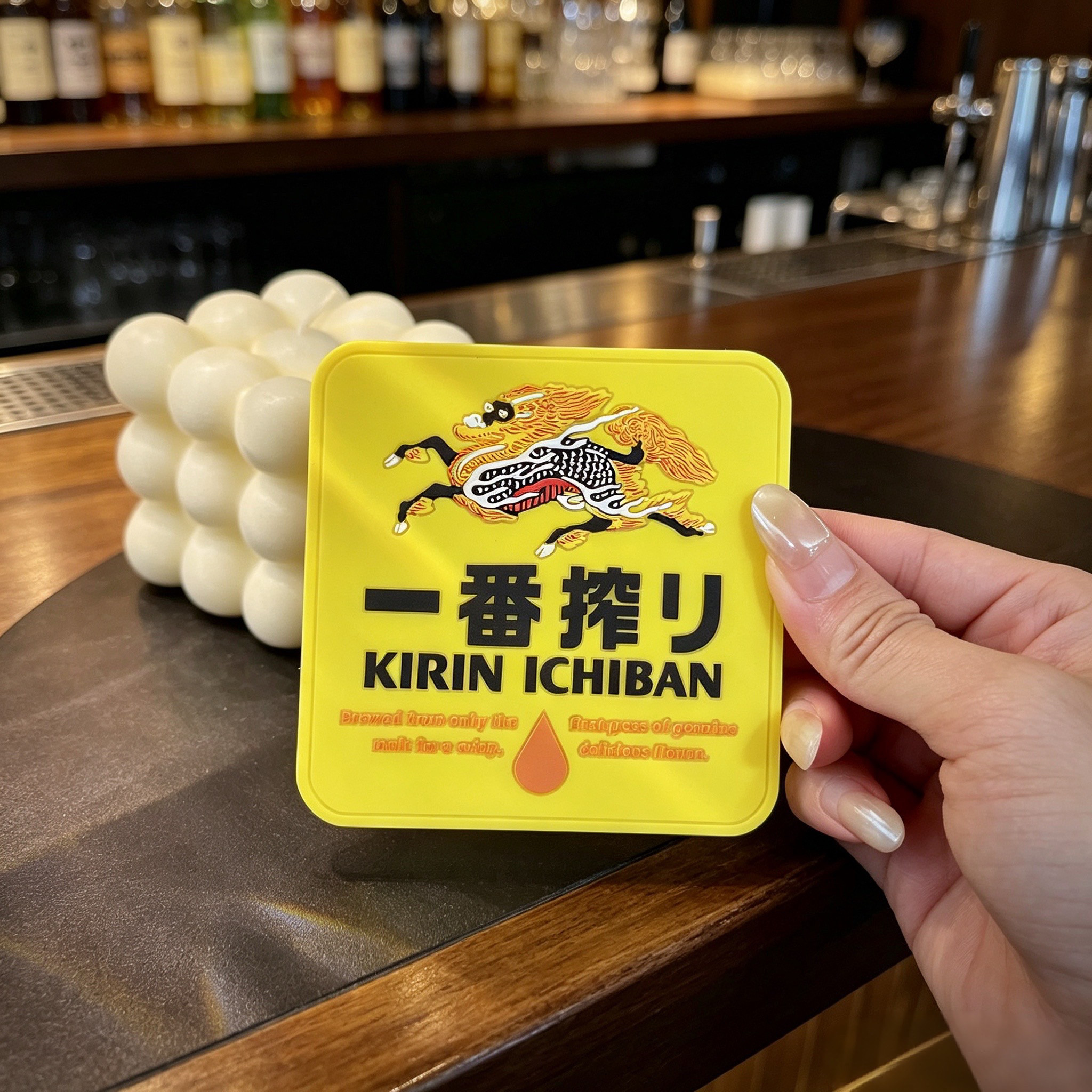 麒麟一番榨KIRIN创意啤酒杯软胶日式方形杯垫餐厅酒吧防滑隔热垫
