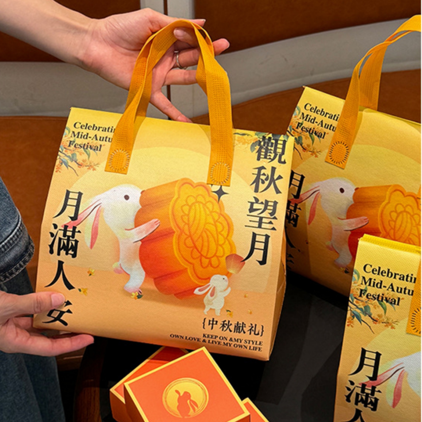 中秋蛋糕甜品外卖手提袋保温袋下午茶奶茶手提冷藏铝箔配送打包袋